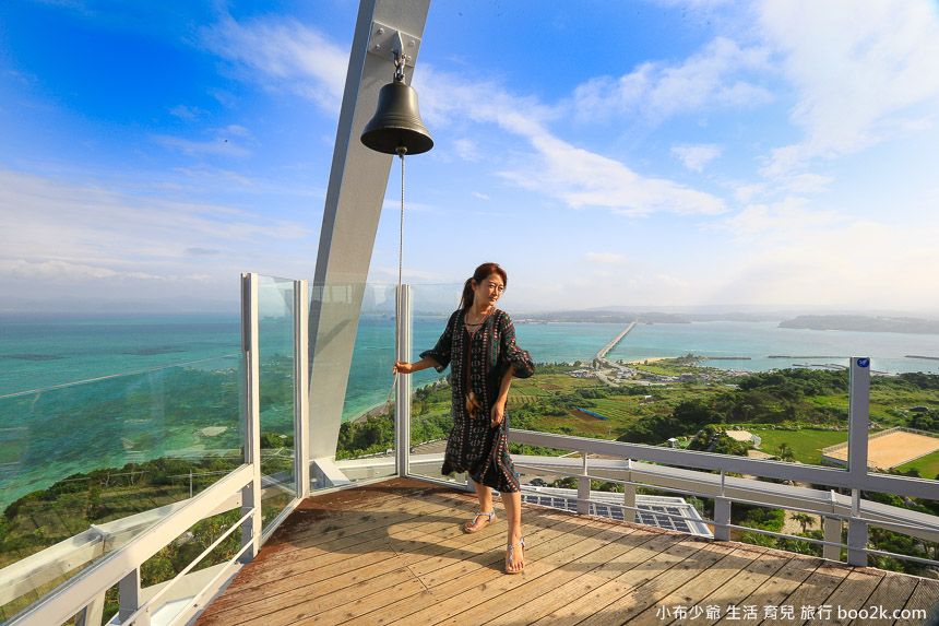 沖繩景點｜古宇利海洋塔Ocean Tower，俯覽海中道路，敲響幸福的鐘